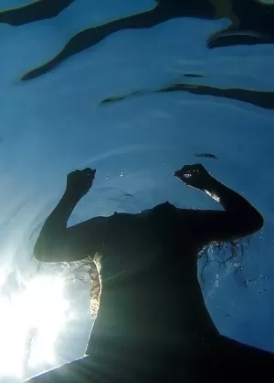 Hot chicks Amirah Adara and Nia Black swimming naked outdoors