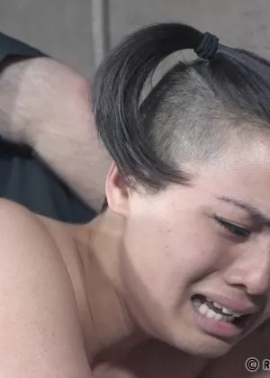 Cute Asian slave bound for butt plugging  painful whipping in BDSM punishment