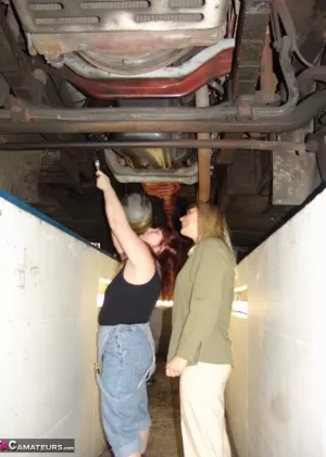 Mature lesbian Sweet Susi and her lover play with each others tits in a pit