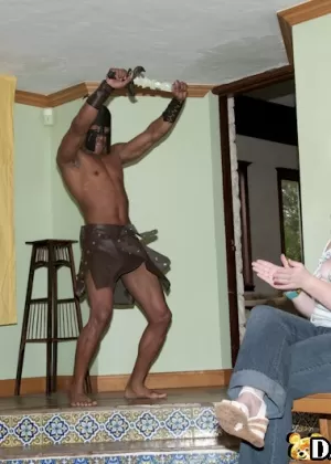 Interracial clothed paryt with astounding babes and a stripper