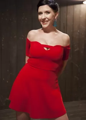 Chubby brunette girl Nerine Mechanique bound to rack and covered in hot wax