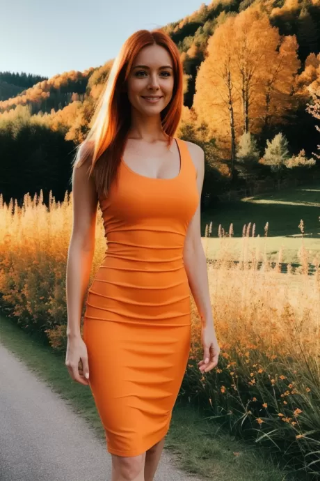 Генерация тема рыжая в поле модель Лиза Хунсвот 1