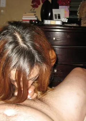 Красивая темноволосая Виктория Свит получает сперму на язык во время глубокого минета