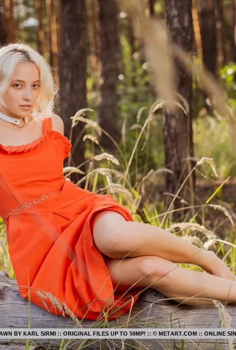 Молоденькая блондинка Лили Шон полностью раздевается на одея 1